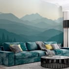 Miniatura fototapety Warstwowe pasma górskie i las we wnętrzu salonu