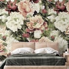Miniatura fototapety Piwonie w odcieniach różu i bieli we wnętrzu sypialni