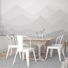 Miniatura fototapety Warstwowe Sylwetki Gór w Szarościach we wnętrzu kuchni