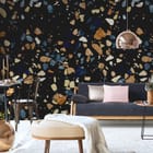 Miniatura fototapety Kolorowe kamienie na ciemnym tle we wnętrzu salonu