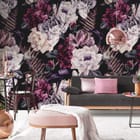 Miniatura fototapety Kwiaty w ciemnej kolorystyce we wnętrzu salonu