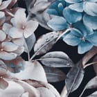 Miniatura fototapety Kwiaty i Liście na Ciemnym Tle fragment #1