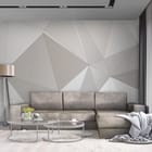 Miniatura fototapety Geometryczne wzory w szarościach we wnętrzu salonu