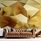 Miniatura fototapety Geometryczne złote kształty we wnętrzu salonu