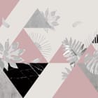 Miniatura fototapety Geometryczne trójkąty z liśćmi