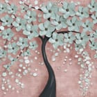 Miniatura fototapety Drzewo z kwiatami na różowym tle