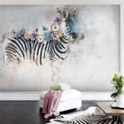 Miniatura fototapety Zebry z kwiatowym akcentem we wnętrzu przedpokoju