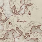 Miniatura fototapety Stara mapa świata z kontynentami fragment #1