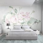 Miniatura fototapety Lilie i kwiaty lotosu na wodzie we wnętrzu sypialni