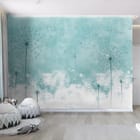 Miniatura fototapety Dmuchawce na tle chmur we wnętrzu pokoju nastolatka