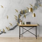 Miniatura fototapety Złote ptaki na marmurze we wnętrzu przedpokoju