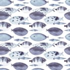 Miniatura fototapety Wzór ryb w odcieniach niebieskiego