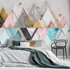 Miniatura fototapety Geometryczne Góry z Marmurem we wnętrzu sypialni
