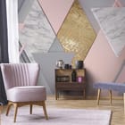 Miniatura fototapety Geometryczne kształty i tekstury we wnętrzu salonu