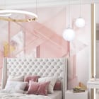 Miniatura fototapety Geometryczne Trójkąty Pastelowe we wnętrzu sypialni