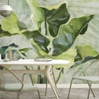 Miniatura fototapety Zielone liście na jasnym tle we wnętrzu kuchni