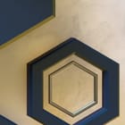 Miniatura fototapety Ciemne sześciokąty na marmurze fragment #2