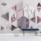 Miniatura fototapety Geometryczne kształty na jasnym tle we wnętrzu przedpokoju