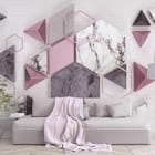 Miniatura fototapety Geometryczne kształty na jasnym tle we wnętrzu salonu