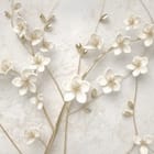 Miniatura fototapety Białe Kwiaty na Złotych Gałązkach