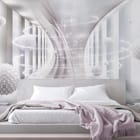 Miniatura fototapety Biały futurystyczny korytarz we wnętrzu sypialni