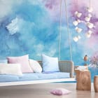 Miniatura fototapety Abstrakcyjne Plamy Akwarelowe we wnętrzu pokoju nastolatka