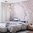 Miniatura fototapety Marmurowe warstwy geologiczne we wnętrzu sypialni