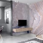 Miniatura fototapety Marmurowe warstwy geologiczne we wnętrzu kuchni