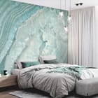 Miniatura fototapety Marmurowe Koncentryczne Warstwy we wnętrzu sypialni