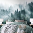 Miniatura fototapety Mglisty las iglasty we wnętrzu sypialni