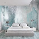 Miniatura fototapety Abstrakcyjne Plamy Akwarelowe we wnętrzu sypialni