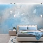 Miniatura fototapety Abstrakcyjne Niebieskie Tło Akwarelowe we wnętrzu sypialni