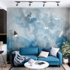 Miniatura fototapety Abstrakcyjne Plamy Akwareli we wnętrzu salonu