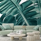 Miniatura fototapety Zielone Liście Bananowca we wnętrzu salonu