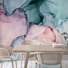 Miniatura fototapety Kolorowe Plamy w Stonowanej Palecie we wnętrzu kuchni