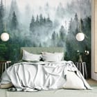 Miniatura fototapety Mglisty las iglasty we wnętrzu sypialni