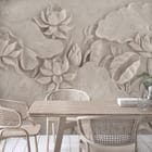 Miniatura fototapety Kwiaty lotosu i liście 3D we wnętrzu kuchni