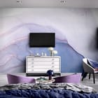 Miniatura fototapety Abstrakcyjne Fale w Pastelach we wnętrzu sypialni