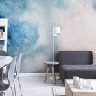 Miniatura fototapety Abstrakcyjny wzór akwarelowy we wnętrzu salonu