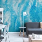 Miniatura fototapety Abstrakcyjne Niebieskie Akwarele we wnętrzu salonu