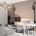 Miniatura fototapety Stylowe Latarnie nad Wodą we wnętrzu salonu