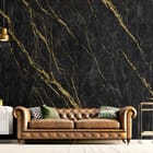 Miniatura fototapety Czarny marmur z żółtymi żyłkami we wnętrzu salonu
