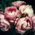 Miniatura fototapety Różowe róże z zielonym tłem