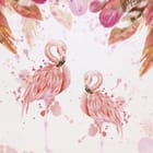 Miniatura fototapety Różowe flamingi na tle liści