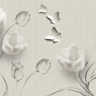 Miniatura fototapety Białe tulipany na szarym tle