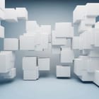 Miniatura fototapety Białe Sześciany w Przestrzeni