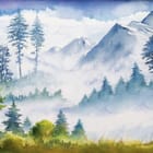 Miniatura fototapety Spokojny górski krajobraz