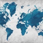 Miniatura fototapety Mapa świata w odcieniach niebieskiego