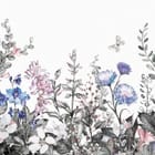 Miniatura fototapety Kwiaty polne na białym tle