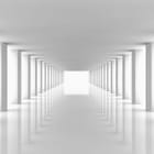 Miniatura fototapety Biały korytarz z kolumnami 3D